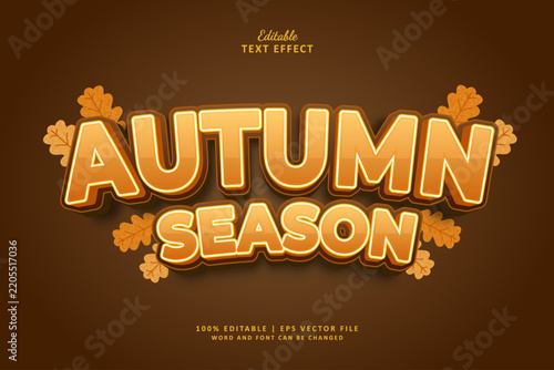 Autumn Season Editable Text Effect Style 3d Bold Orange