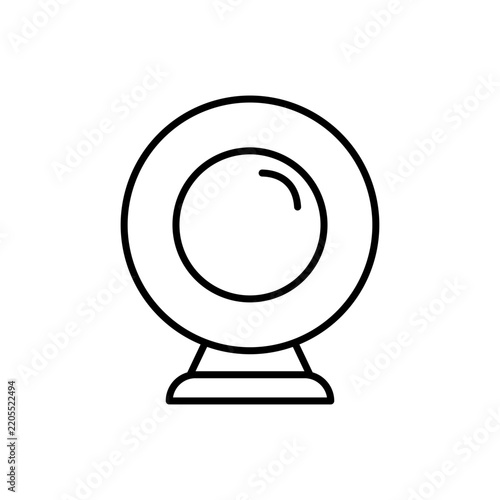 Minimalist Line Art Webcam Icon for Online Video Conferencing and Digital Communication