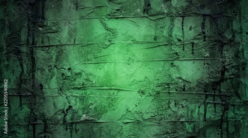 A textured green wall background with distressed details