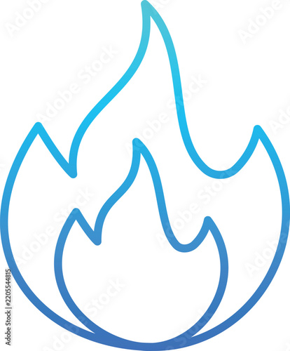 blue fire gradient icon