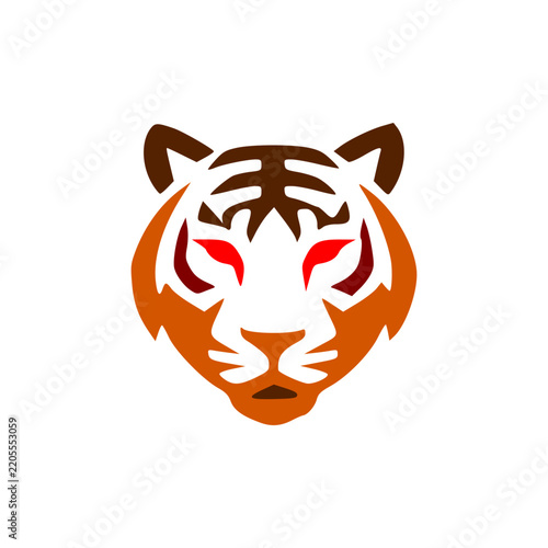 Fierce Orange Tiger Head Emblem Mascot Logo