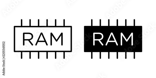Obraz na plátně RAM memory icon flat outline in black