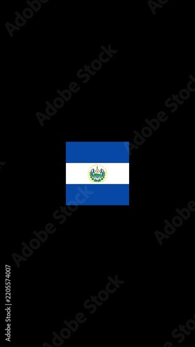 3D Rotating El Salvador Flag Cube Animation with Transparent Background