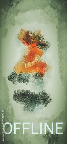 abstract grunge background with watercolor painting mobile illustration 