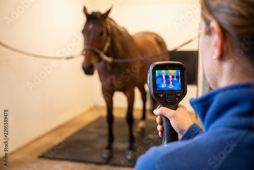 Equine Thermography Scan Of Horse Legs In Veterinary Clinic