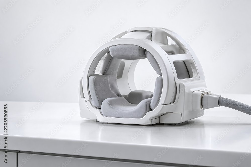 Obraz premium MRI Head Coil on Clean Clinical Workbench