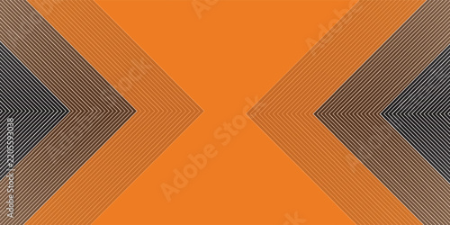 Retro Orange Geometric Arrow Pattern With Symmetrical Chevron Lines And Minimalist Midcentury Vibe