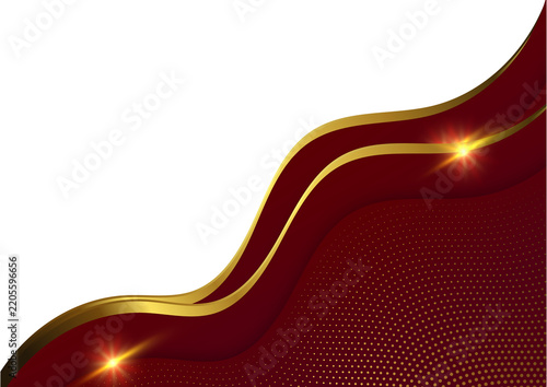 modern abstract dark red and gold curve for corporate certificate background template
