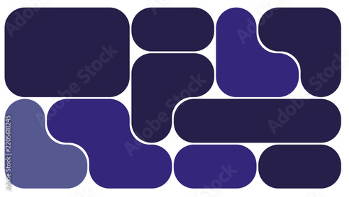 Bento grid rounded blocks pattern, bold black modular tiles with soft corners forming geometric layout on white background for modern posters banners social media and UI templates