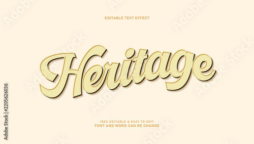 Heritage vintage cursive editable text effect