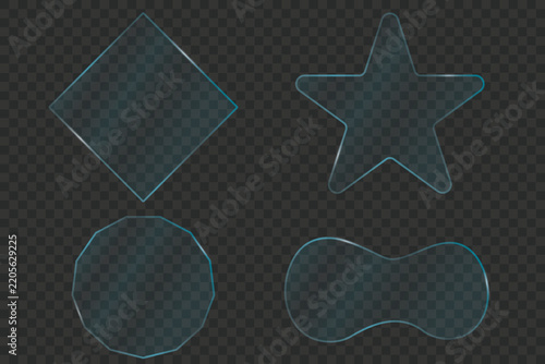 Realistic Transparent Glass Plate Vector with Shimmering Surface Glare, Curved Light Highlights, Crystal-Clear Gloss and Modern Overlay Texture on Clean Background