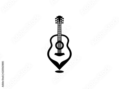 acoustic guitar isolated on white