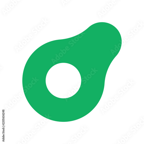 Green avocado icon with center hole symbol