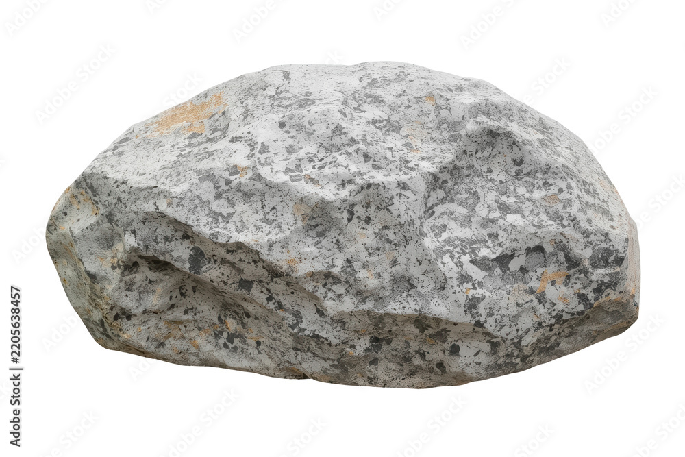 Fototapeta premium Studio style rough gray stone rock isolated cutout