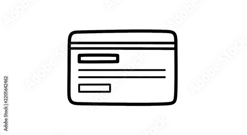 Credit card icon line drawing.