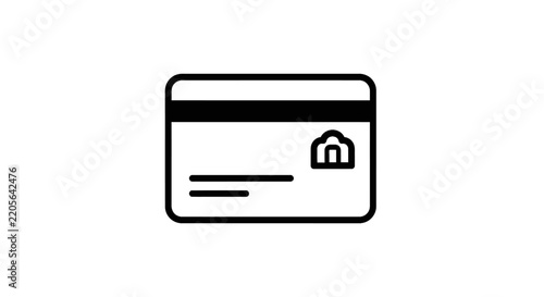 Credit card with house icon.