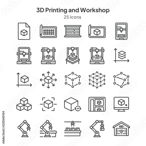 3d printing and workshop icon collection