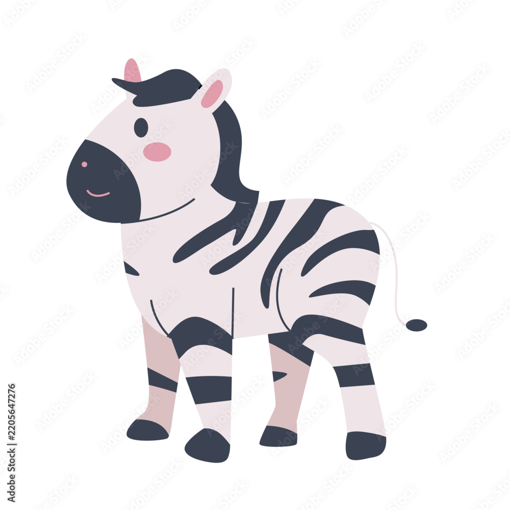 Fototapeta premium Zebra Colored Illustration