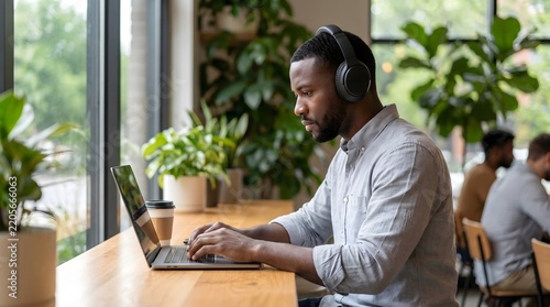 young man working on a laptop