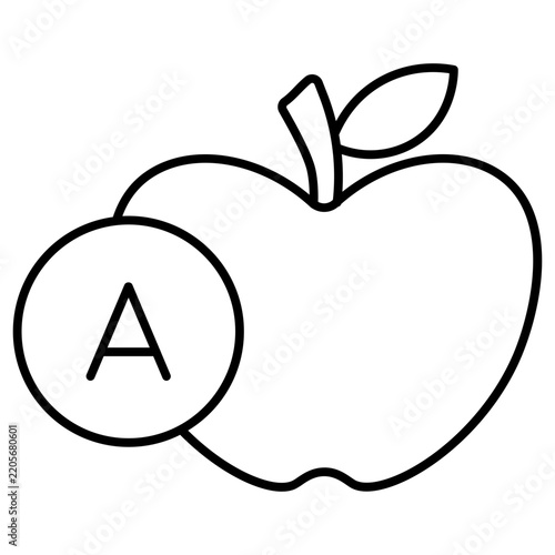 fruit vitamin a Line Outline Icon