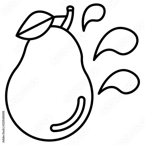 wash fruit sign Line Outline Icon