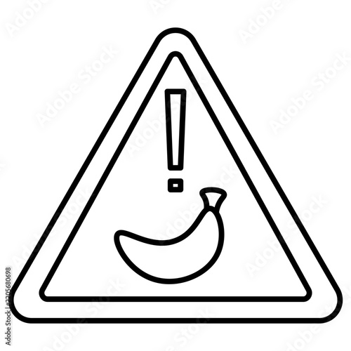 fruit allergy warning Line Outline Icon