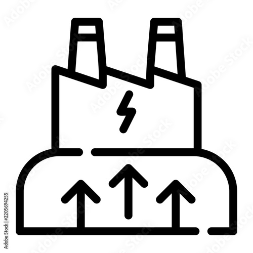 geothermal energy line icon