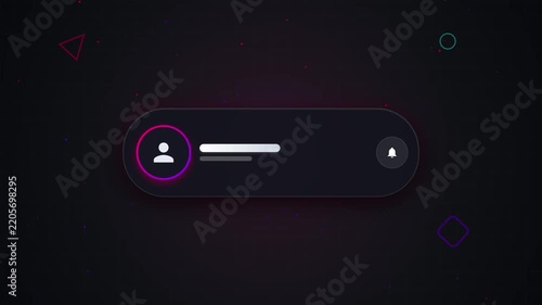 Animated social media subscribe button with bell notification and user profile icon for video content