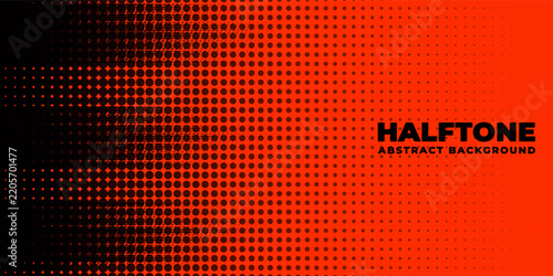 Abstract Red and Black Halftone Dot Pattern Background with Gradient Transition. Comic Pop Art Vector Template for Sports Banners, Gaming Posters, Social Media Headers, and Web Graphics.