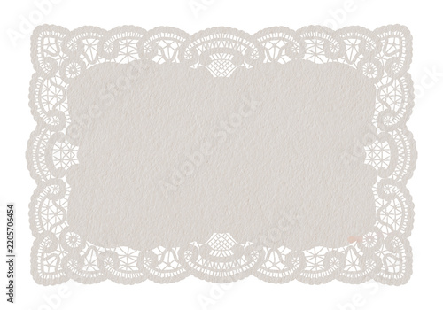 Vintage natural beige Lace Paper Doily with Ornate Cutout Border Design300dpi