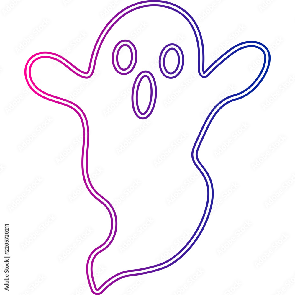 Fototapeta premium Halloween Neon Ghost