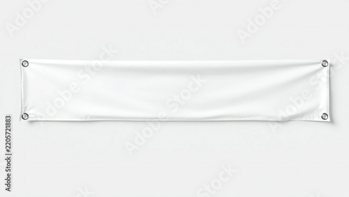 Blank horizontal vinyl banner with metal grommets for advertising display