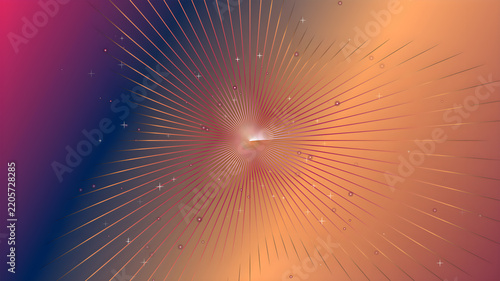 Abstract radial light burst background with glowing particles and soft gradient color transition
