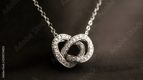 Elegant diamond necklace with intertwined heart pendant