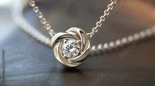 Elegant diamond necklace with twisted rose design