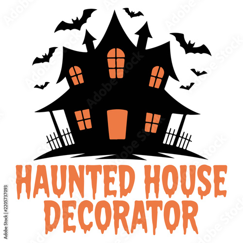 Haunted House Decorator Halloween Vintage Graphic Design
