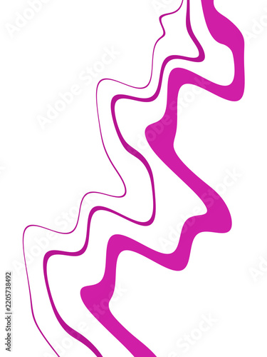 Pink Wavy Lines on Black Background Modern Vector Design