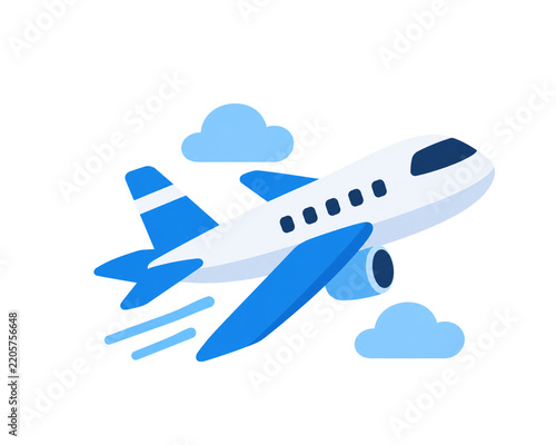 Sleek Airplane Front View Simple Flat Icon