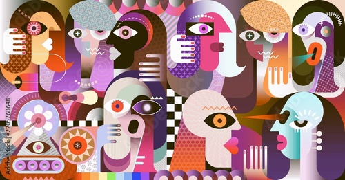 Large Group Of Different People vector artwork