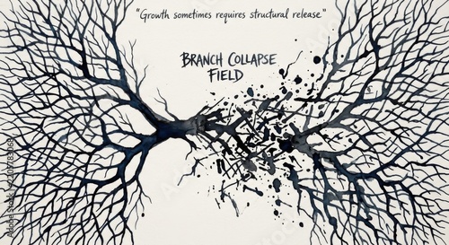 Branch Collapse Field Abstract Ink Splatter Growth