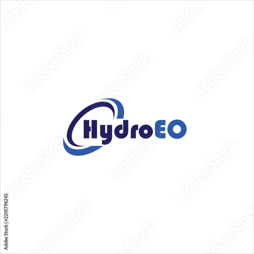 HydroEO Logo Design with Blue and Green Circular Orbit Symbol