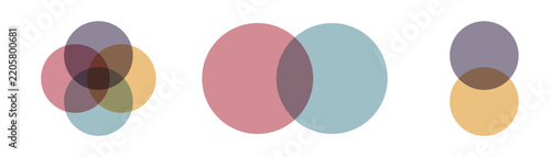 Venn Diagram Chart Vector Collection with Overlapping Circles for Data Analysis, Comparison and Infographic Design EPS 10