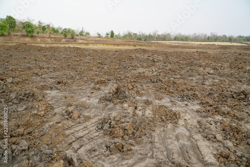 Completely Dry Village Pond Being Desilted and Deepened for Water Conservation and Rainwater Storage