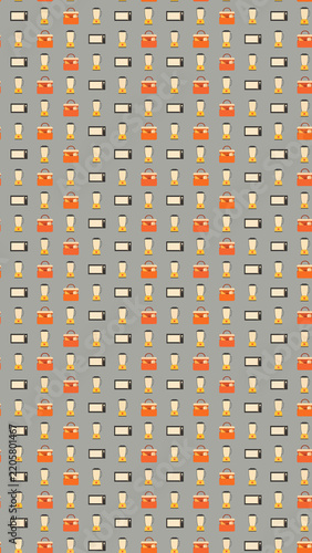 Seamless pattern of kitchen appliances