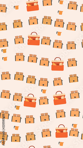 Toaster and Food Pattern
