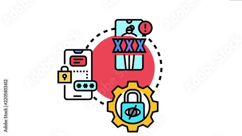 Mobile app privacy concept communicating personal data protection, digital security, and user settings for safekeeping sensitive information when using smartphone applications
