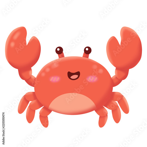cartoon crab on white background