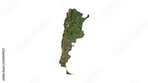 ARGENTINA Geological Map with Hillshade Relief, High Resolution Terrain PNG
