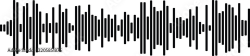 Digital sound wave visualizer graphic on white background
