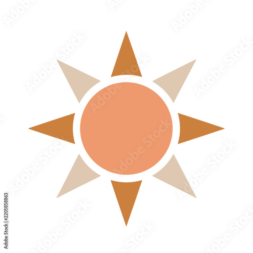 Stylized Sun Icon with Geometric Rays